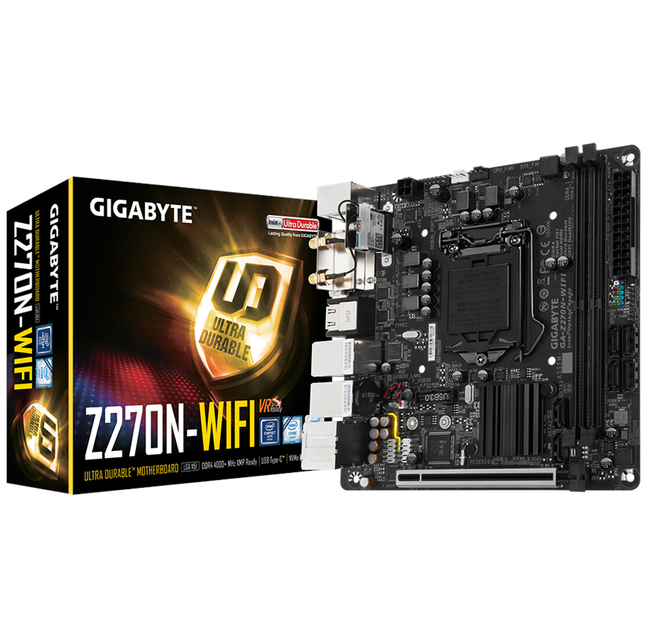 Moderkort - GIGABYTE GA-Z270N-WIFI Moderkort - Intel Z270 - Intel LGA1151 socket - DDR4 RAM - Mini-ITX - GA-Z270N-WIFI