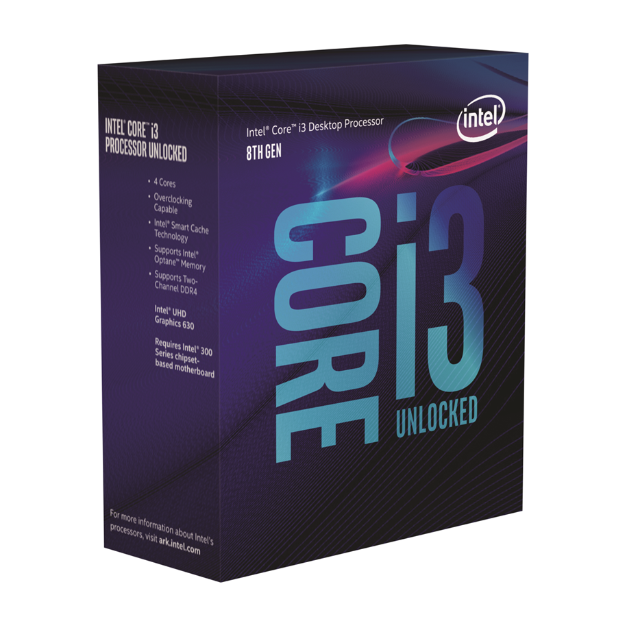 CPU - Intel Core i3-8350K Coffee Lake CPU - 4 kärnor - 4 GHz - Intel LGA1151 - Intel Boxed (med kylare) - BX80684I38350K