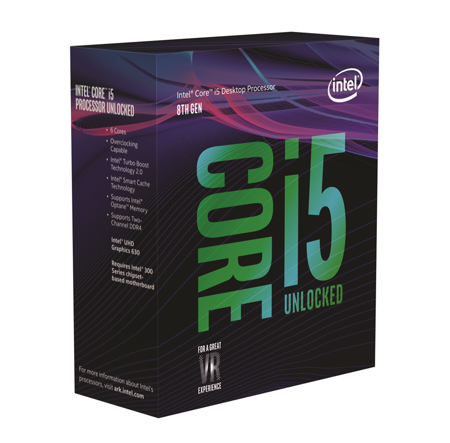 CPU - Intel Core i5-8600K Coffee Lake CPU - 6 kärnor - 3.6 GHz - Intel LGA1151 - Intel Boxed (med kylare) - BX80684I58600K