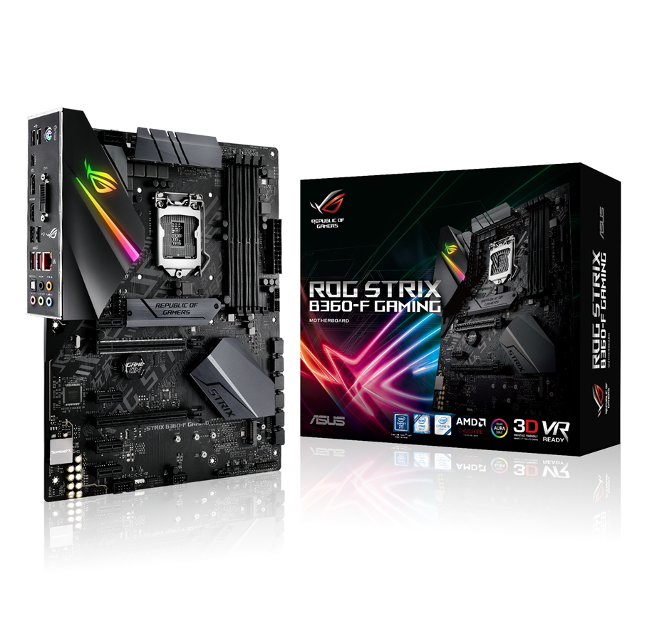 Moderkort - ASUS ROG STRIX B360-F GAMING Moderkort - Intel B360 - Intel LGA1151 socket - DDR4 RAM - ATX - 90MB0WG0-M0EAY0