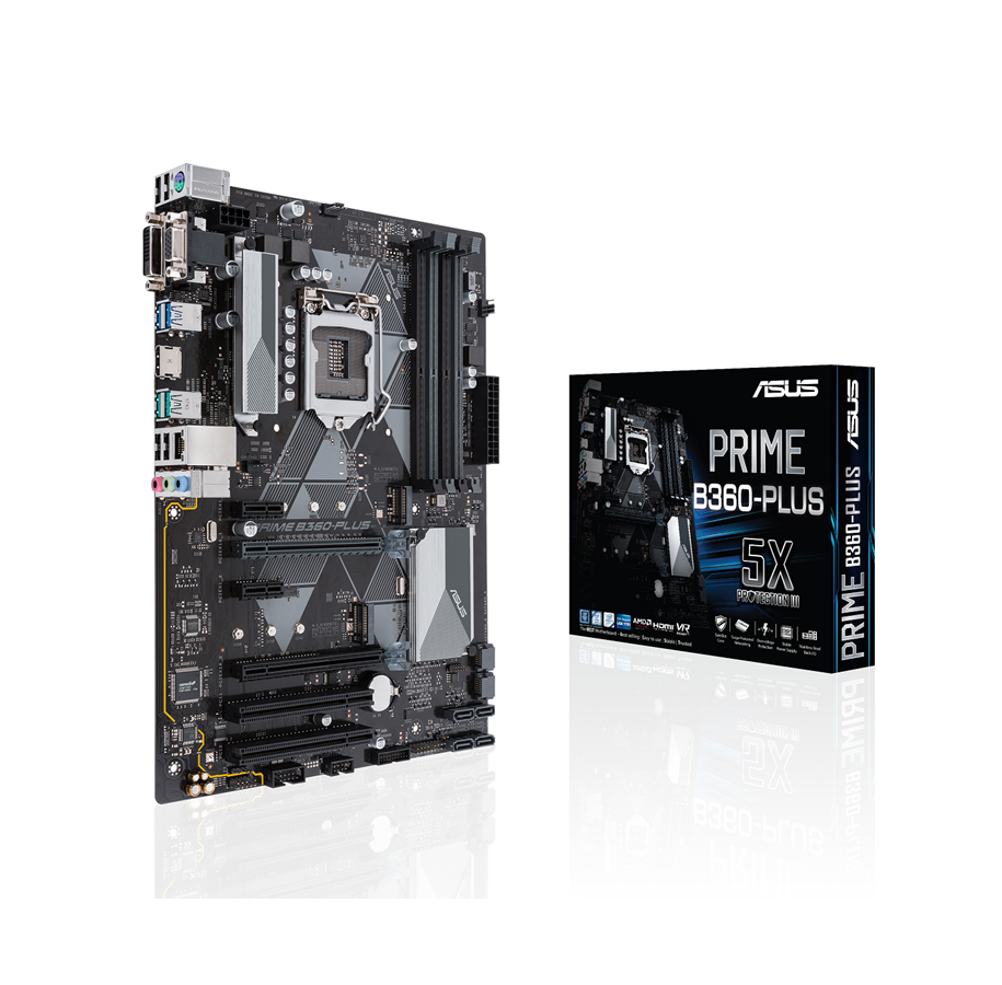 Moderkort - ASUS PRIME B360-PLUS Moderkort - Intel B360 - Intel LGA1151 - DDR4 RAM - ATX - 90MB0WB0-M0EAY0