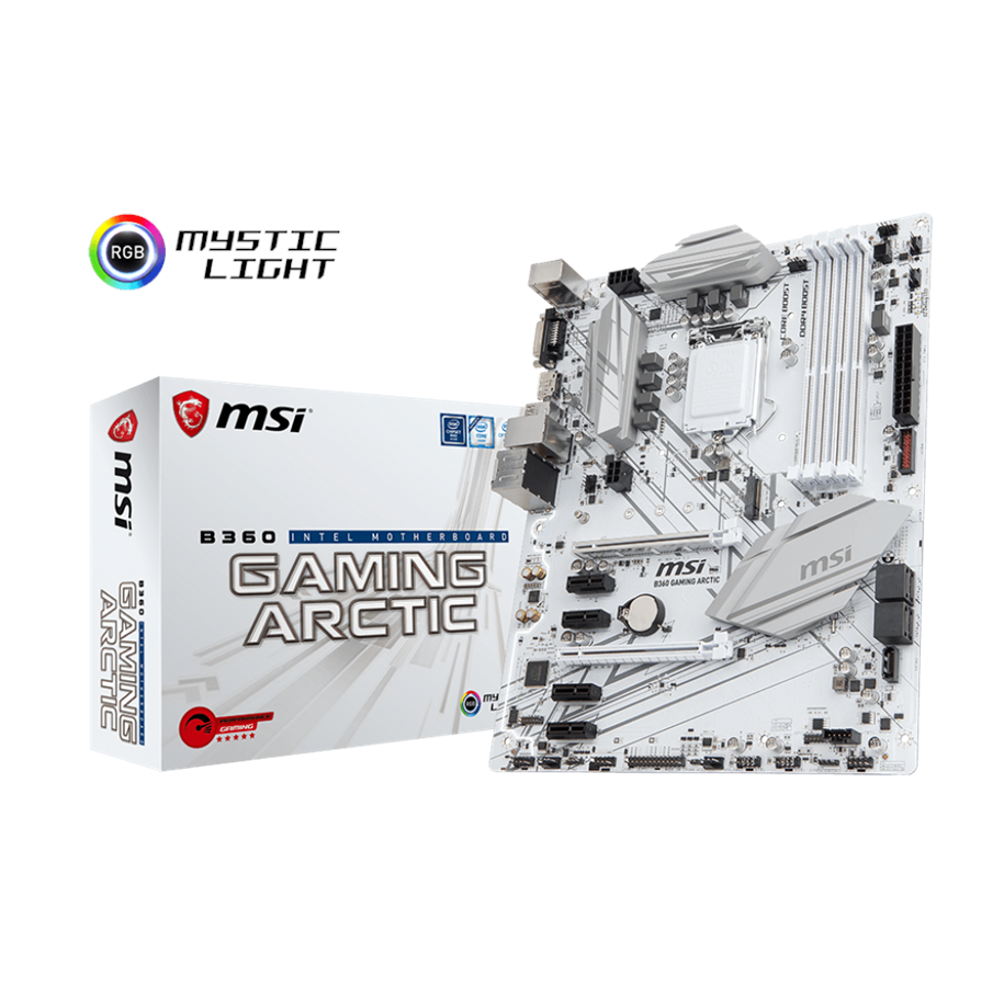 Moderkort - MSI B360 GAMING ARCTIC Moderkort - Intel B360 - Intel LGA1151 socket - DDR4 RAM - ATX - B360 GAMING ARCTIC