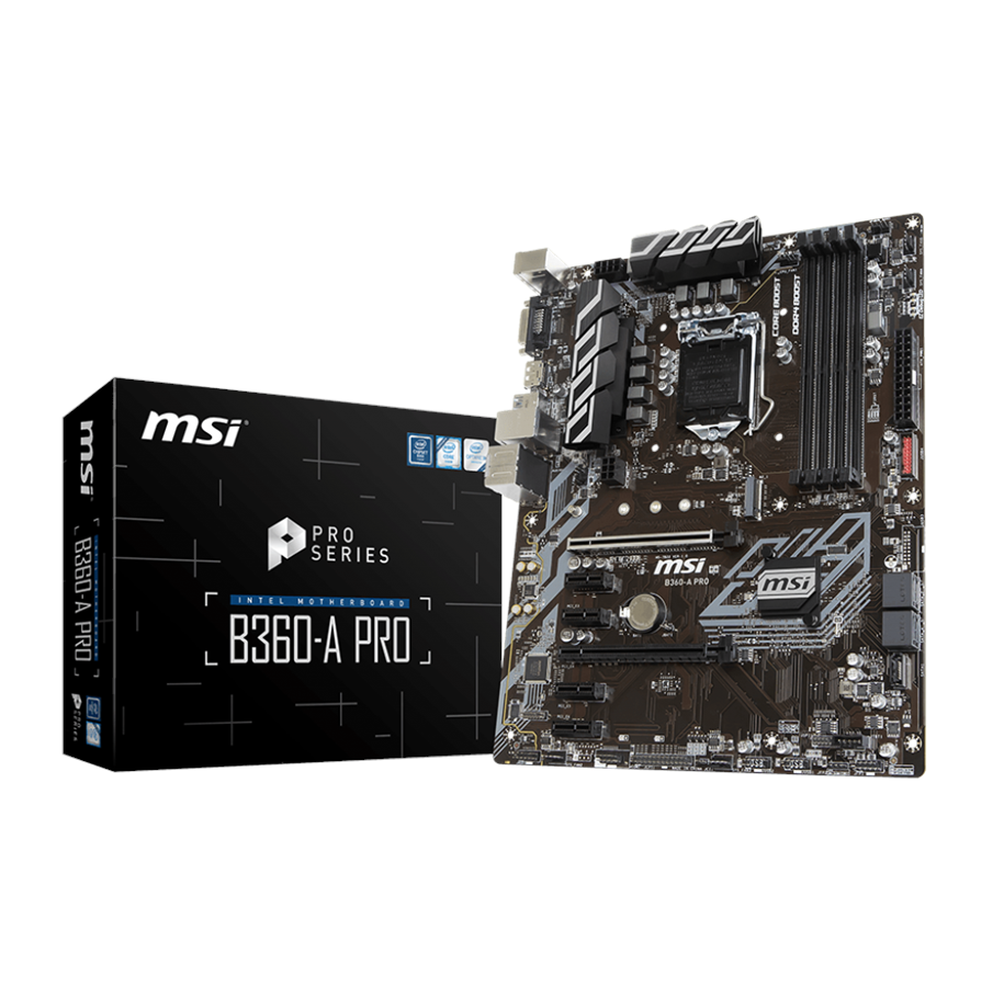 Moderkort - MSI B360-A PRO Moderkort - Intel B360 - Intel LGA1151 socket - DDR4 RAM - ATX - B360-A PRO