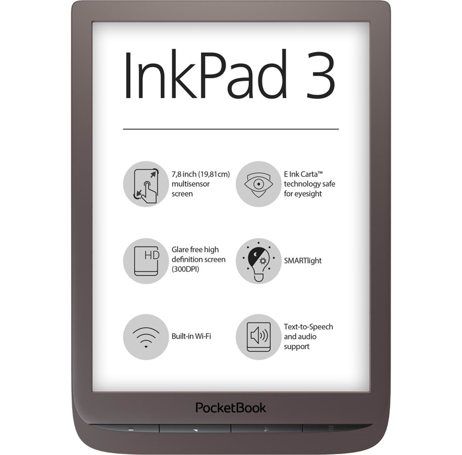 Läsplatta - PocketBook InkPad 3 - Dark Brown - PB740-X-WW