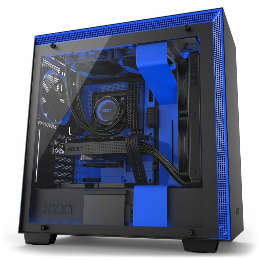 Chassi - NZXT H700 Matte Black/Blue - Chassi - Miditower - Blå - CA-H700B-BL
