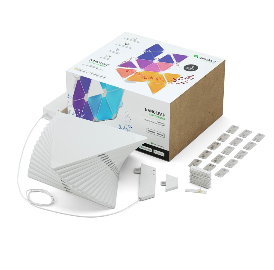 Smarta Hem - Nanoleaf Light Panels Smarter Kit - Rhythm Edition - 15PK - NL28-2010TW-15PK