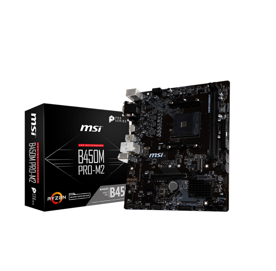 Moderkort - MSI B450M PRO-M2 Moderkort - AMD B450 - AMD AM4 - DDR4 RAM - Micro-ATX - B450M PRO-M2