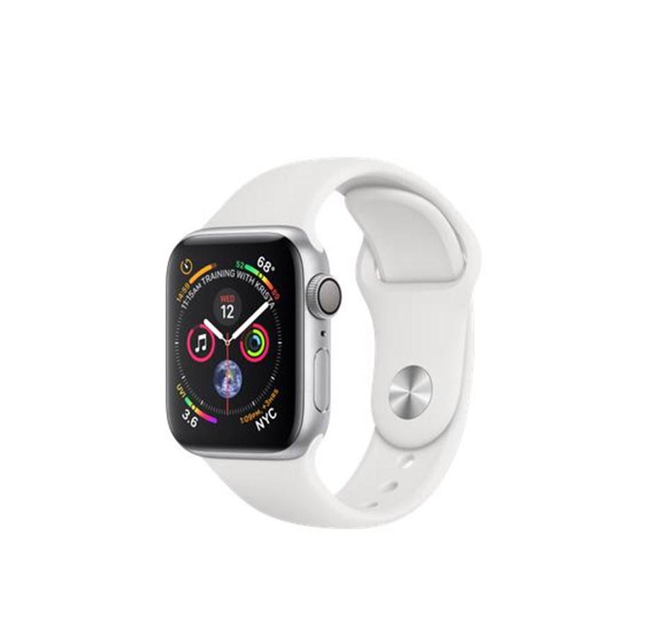 Pulsmätare & Stegräknare - Apple Watch Series 4 (GPS) 40mm - Silver Alu with White Sportband - MU642KS/A