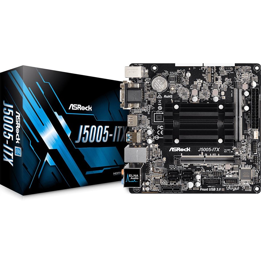 Moderkort - ASRock J5005-ITX Moderkort - Intel Apollo Lake - Intel Onboard CPU - DDR4 RAM - Mini-ITX - 90-MXB6D0-A0UAYZ