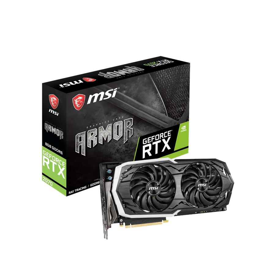 Grafikkort - MSI GeForce RTX 2070 ARMOR - 8GB GDDR6 RAM - Grafikkort - RTX 2070 ARMOR 8G