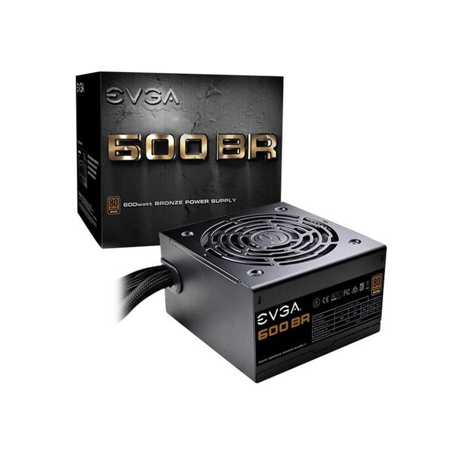 Strömförsörjning - EVGA BR 600 Strömförsörjning - 600 Watt - 120 mm - 80 Plus Bronze certificate - 100-BR-0600-K2