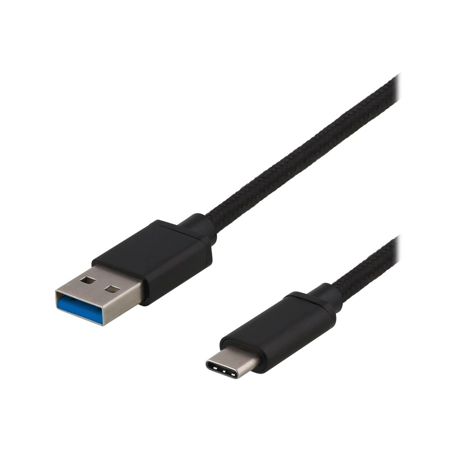 USB-kabel - Deltaco USB 3.1 Gen Braided Cable 1m Black - USBC-1151