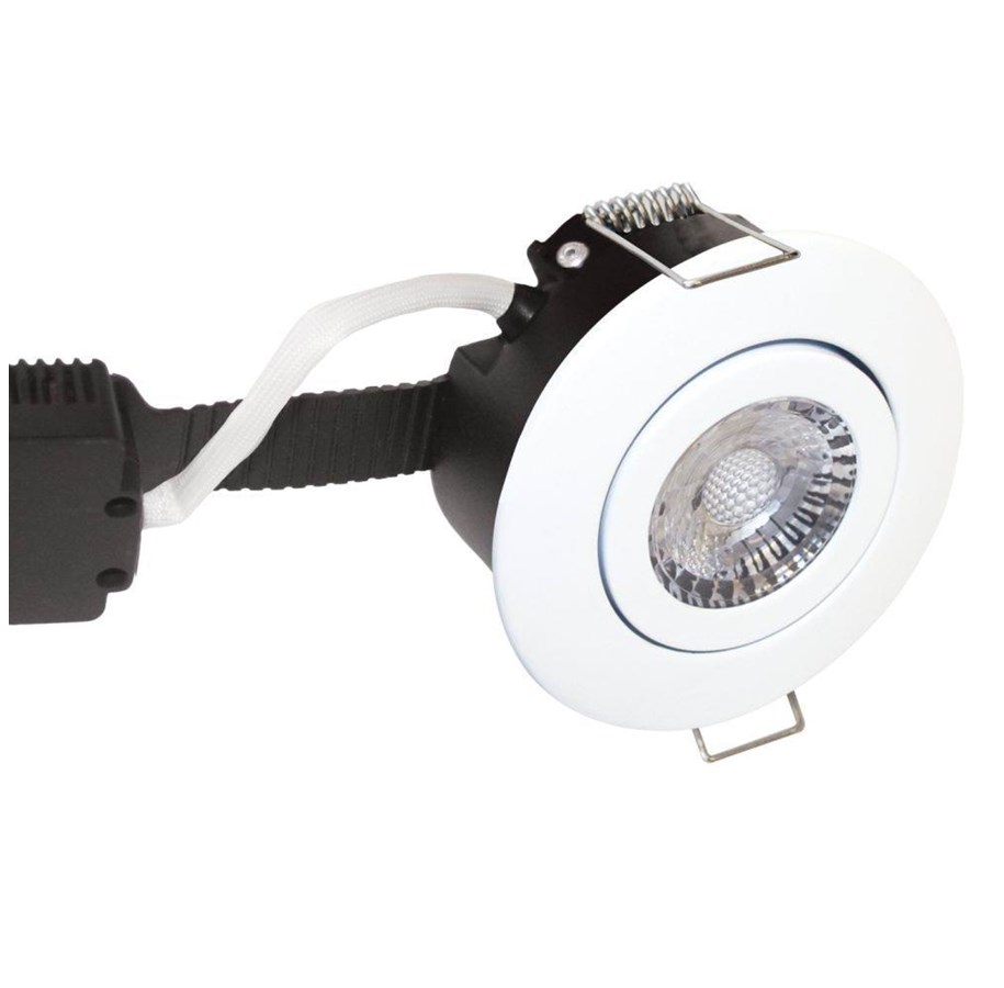 Lampor - Nordtronic Low profile deluxe 230v downlight 6w led 2700k matt white. - 3561