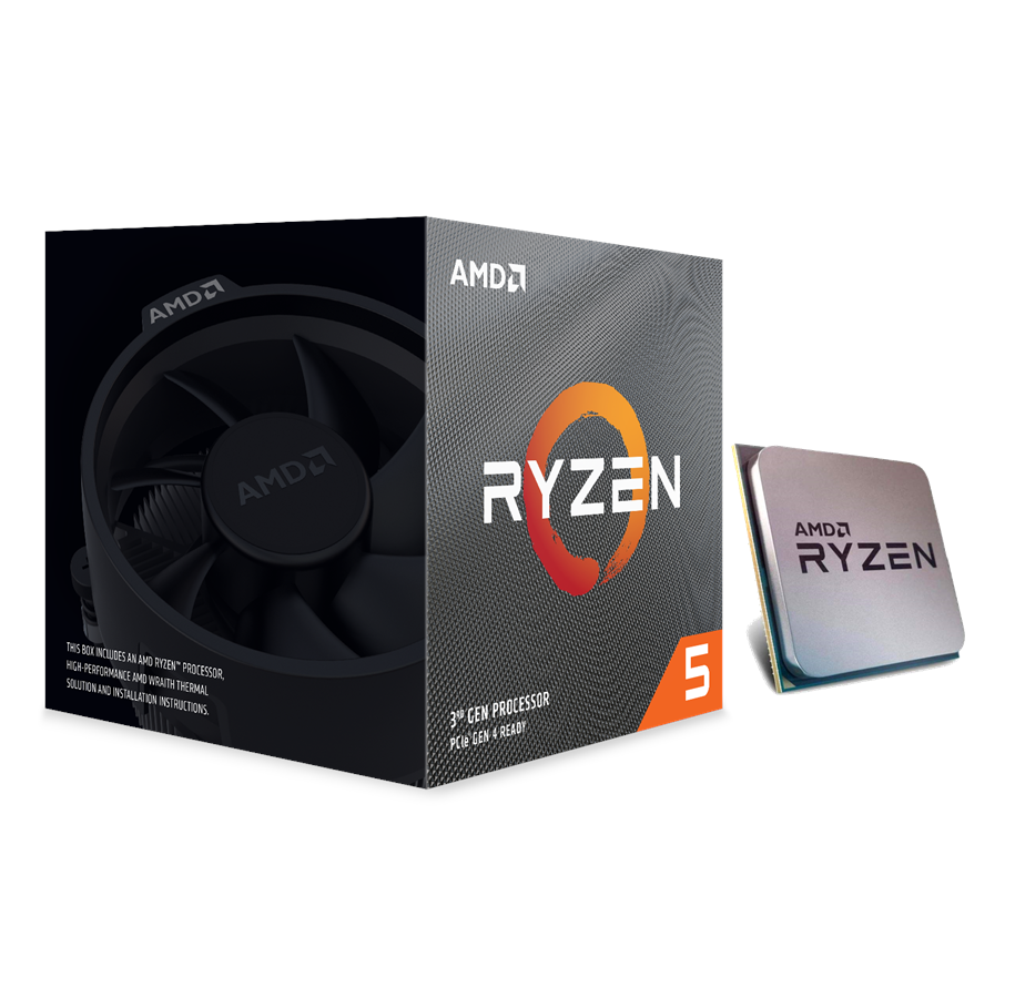 CPU - AMD Ryzen 5 3600X Wraith Spire CPU - 6 kärnor - 3.8 GHz - AMD AM4 - AMD Boxed (med kylare) - 100-100000022BOX