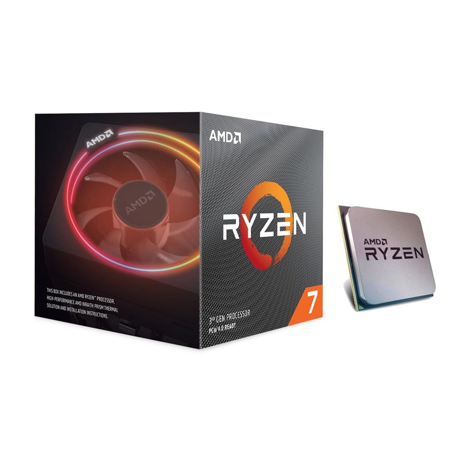 CPU - AMD Ryzen 7 3800X Wraith Prism CPU - 8 kärnor - 3.9 GHz - AMD AM4 - AMD Boxed (med kylare) - 100-100000025BOX