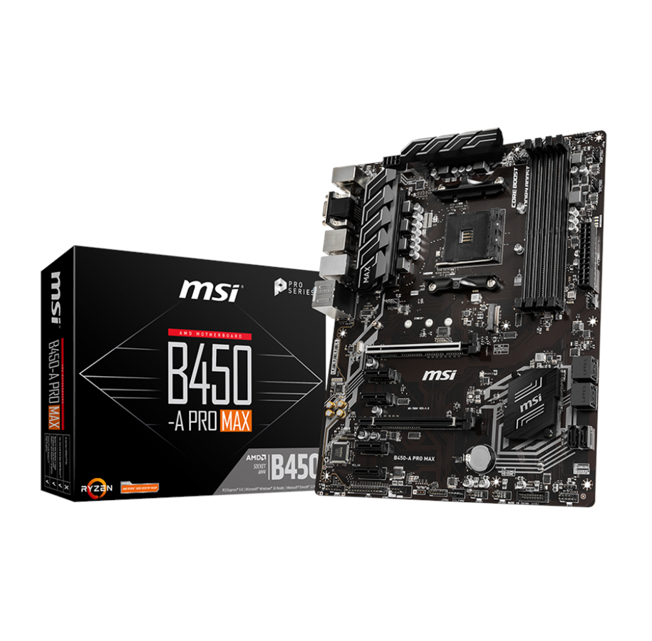 Moderkort - MSI B450-A PRO MAX Moderkort - AMD B450 - AMD AM4 - DDR4 RAM - ATX - B450-A PRO MAX