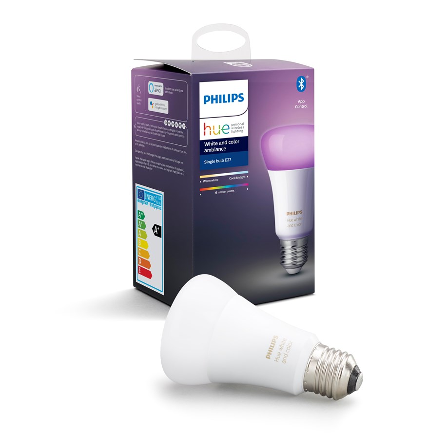 Smarta Hem - Philips Hue Color E27-ljuskälla - Richer Colors - BT - 929002216801