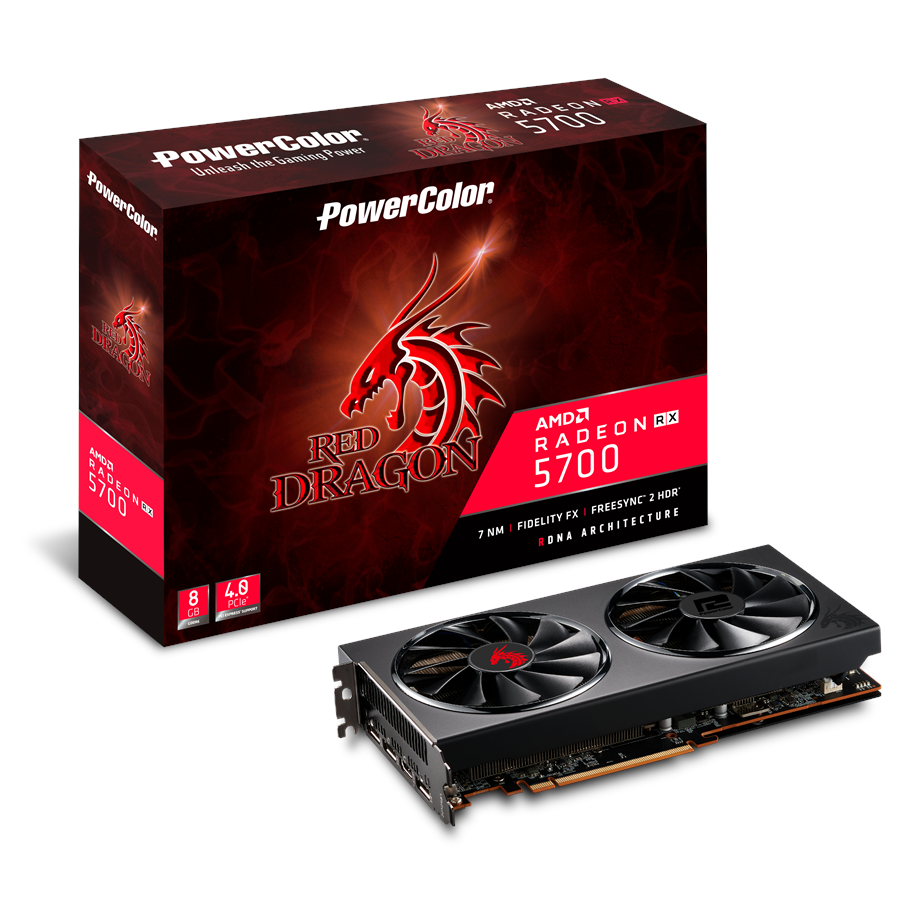 Grafikkort - PowerColor Radeon RX 5700 Red Dragon - 8GB GDDR6 RAM - Grafikkort - AXRX 5700 8GBD6-3DHR/OC