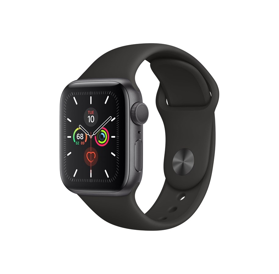 Pulsmätare & Stegräknare - Apple Watch Series 5 (GPS + Cellular) 40mm Space Grey Aluminium Case with Black Sport Band - MWX32DH/A