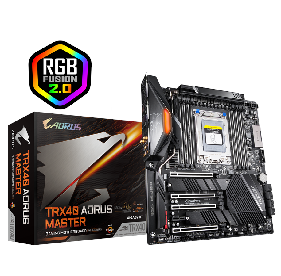 Moderkort - GIGABYTE TRX40 AORUS MASTER Moderkort - AMD TRX40 - AMD sTRX4 socket - DDR4 RAM - ATX - TRX40 AORUS MASTER