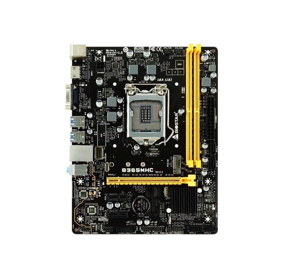 Moderkort - BIOSTAR B365MHC Intel B365 LGA 1151 uATX GbE L Moderkort - Intel B365 - Intel LGA1151 socket - DDR4 RAM - Micro-ATX - B365MHC