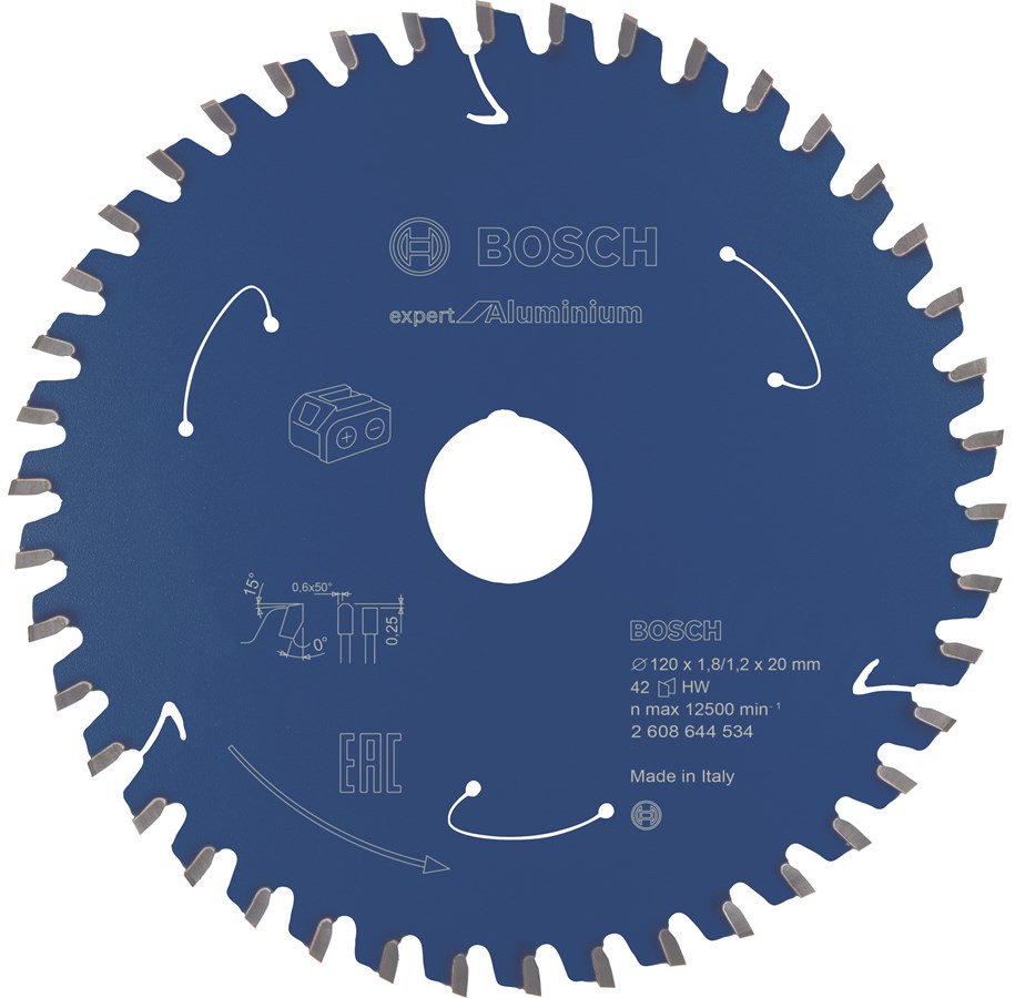 Cirkelsågar - Bosch Expert for Aluminium cirkelsågklinga för sladdlösa sågar 120×1,8/1,2×20 T42 - 2608644534