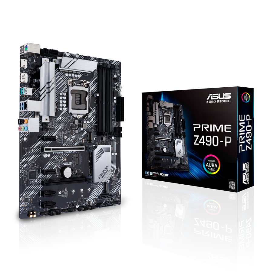 Moderkort - ASUS PRIME Z490-P Moderkort - Intel Z490 - Intel LGA1200 - DDR4 RAM - ATX - 90MB12V0-M0EAY0