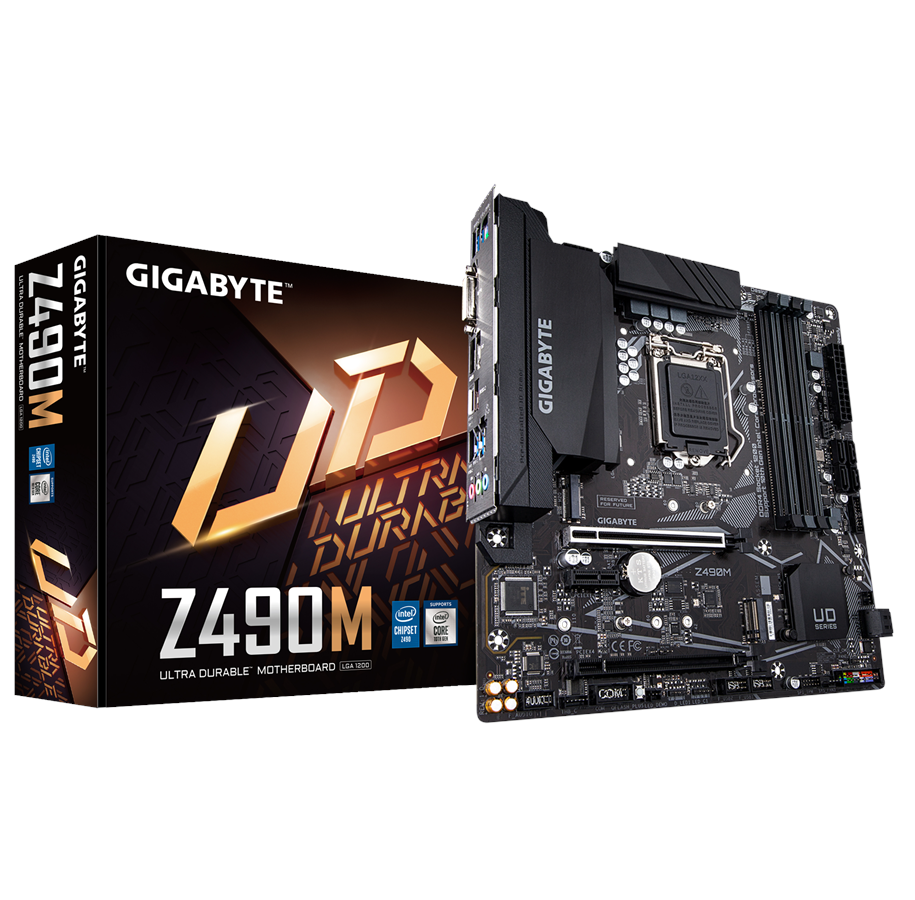 Moderkort - GIGABYTE Z490M Moderkort - Intel Z490 - Intel LGA1200 socket - DDR4 RAM - Micro-ATX - Z490M