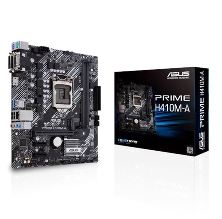 Moderkort - ASUS PRIME H410M-A Moderkort - Intel H410 - Intel LGA1200 socket - DDR4 RAM - Micro-ATX - 90MB13G0-M0EAY0