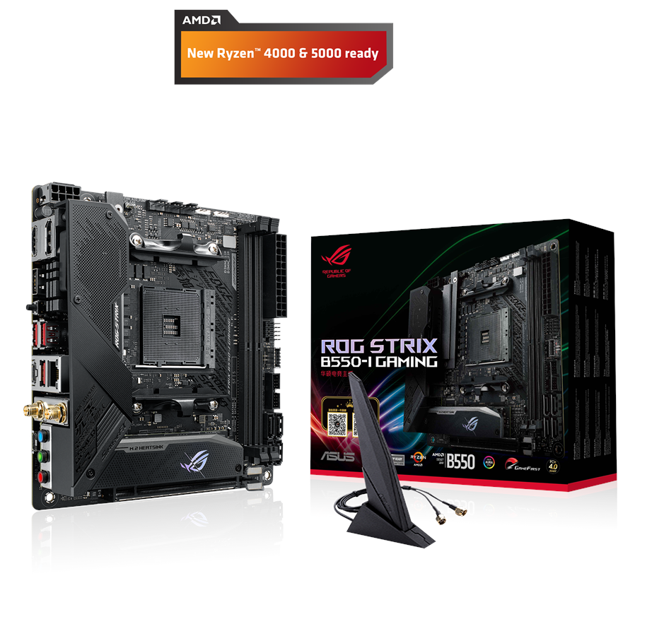 Moderkort - ASUS ROG STRIX B550-I GAMING Moderkort - AMD B550 - AMD AM4 socket - DDR4 RAM - Mini-ITX - 90MB14L0-M0EAY0