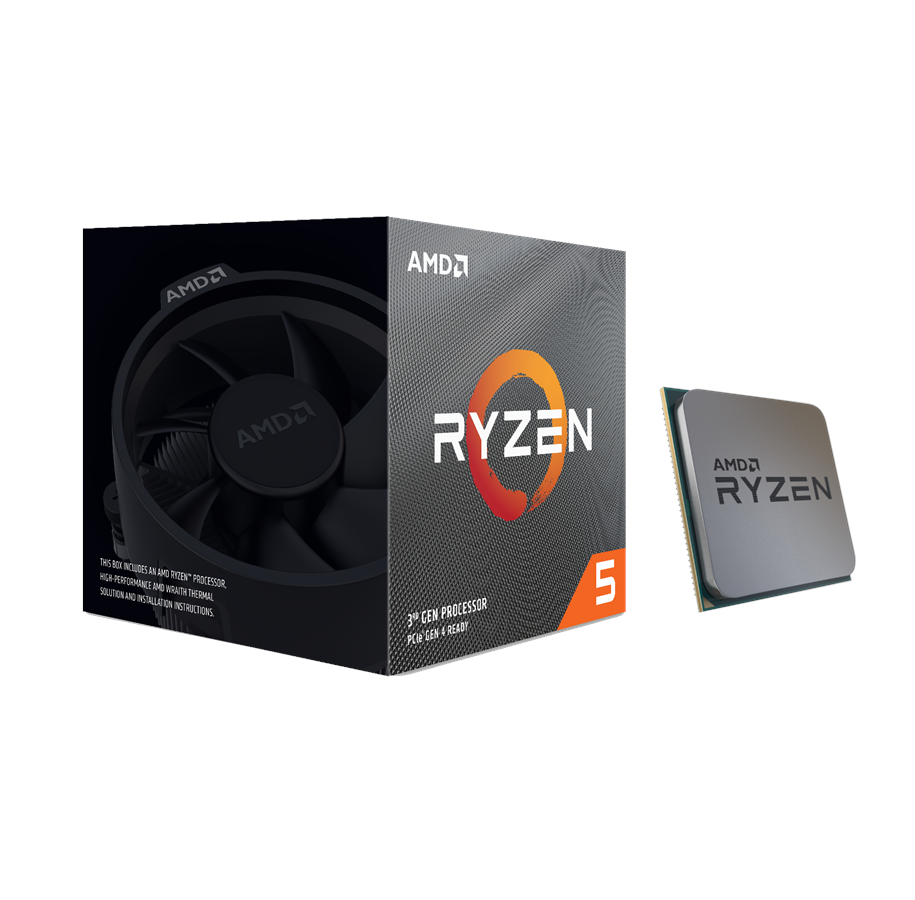 CPU - AMD Ryzen 5 3600XT Wraith Spire CPU - 6 kärnor - 3.8 GHz - AMD AM4 - AMD Boxed (med kylare) - 100-100000281BOX