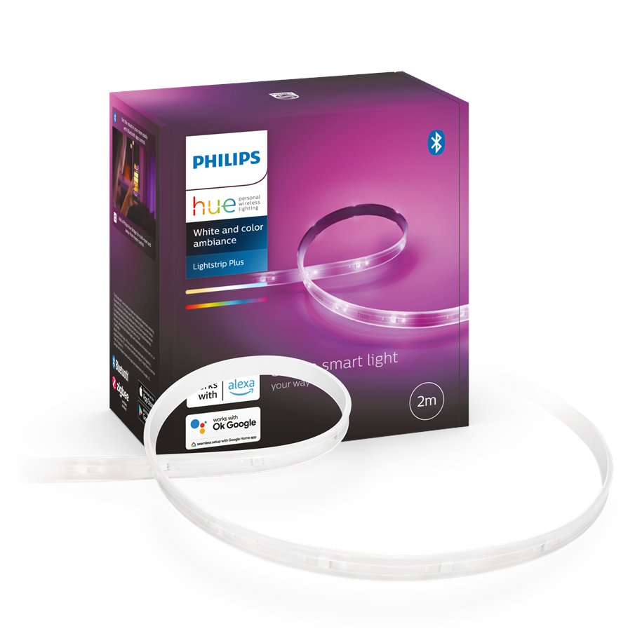 Smarta Hem - Philips Hue White och Color Ambiance Lightstrip Plus 2 meter baskit - 929002269101