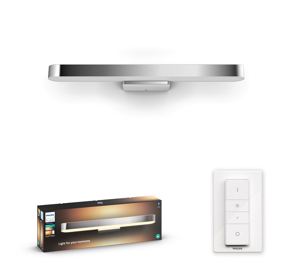 Smarta Hem - Philips Hue Adore Badrum Vägglampa - BT - Krom - 915005919301