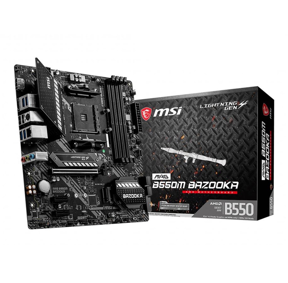 Moderkort - MSI MAG B550M BAZOOKA Moderkort - AMD B550 - AMD AM4 - DDR4 RAM - Micro-ATX - MAG B550M BAZOOKA