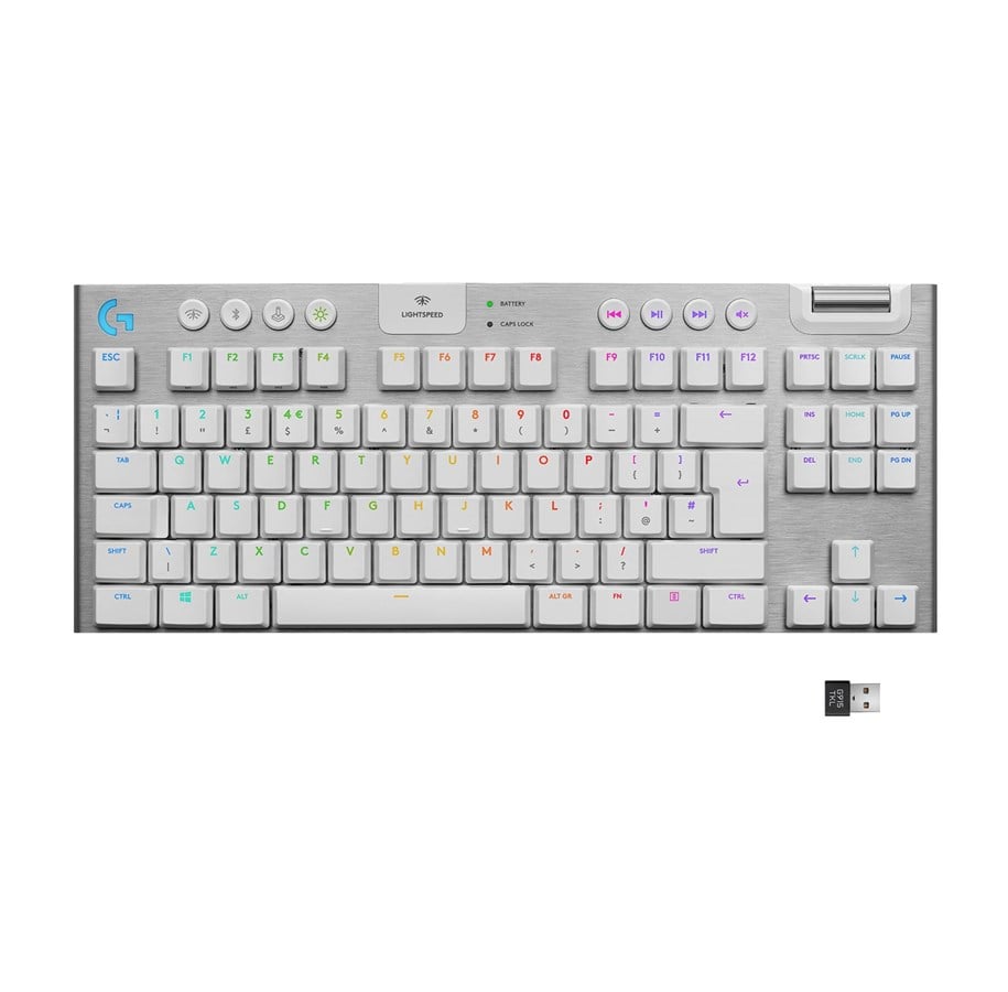Tangentbord - Logitech G915 TKL LIGHTSPEED Wireless GL Tactile - Gaming Keyboard - Utan numpad - Nordisk - Vit - 920-009663