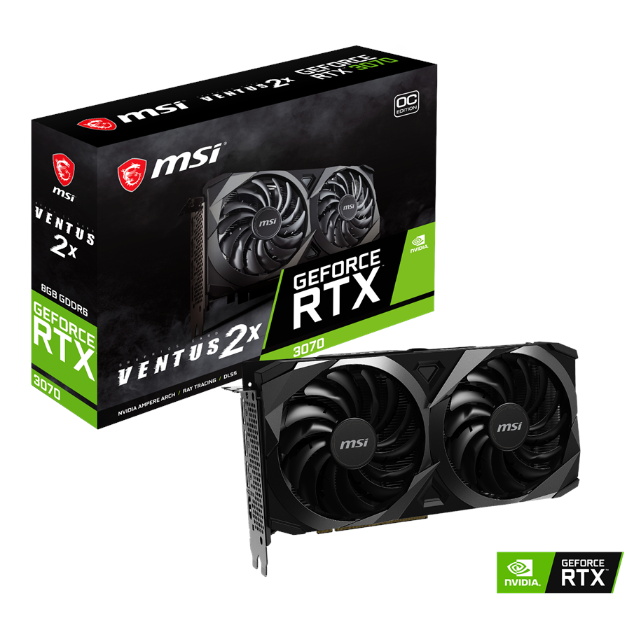 Grafikkort - MSI GeForce RTX 3070 VENTUS 2X OC - 8GB GDDR6 RAM - Grafikkort - RTX 3070 VENTUS 2X OC