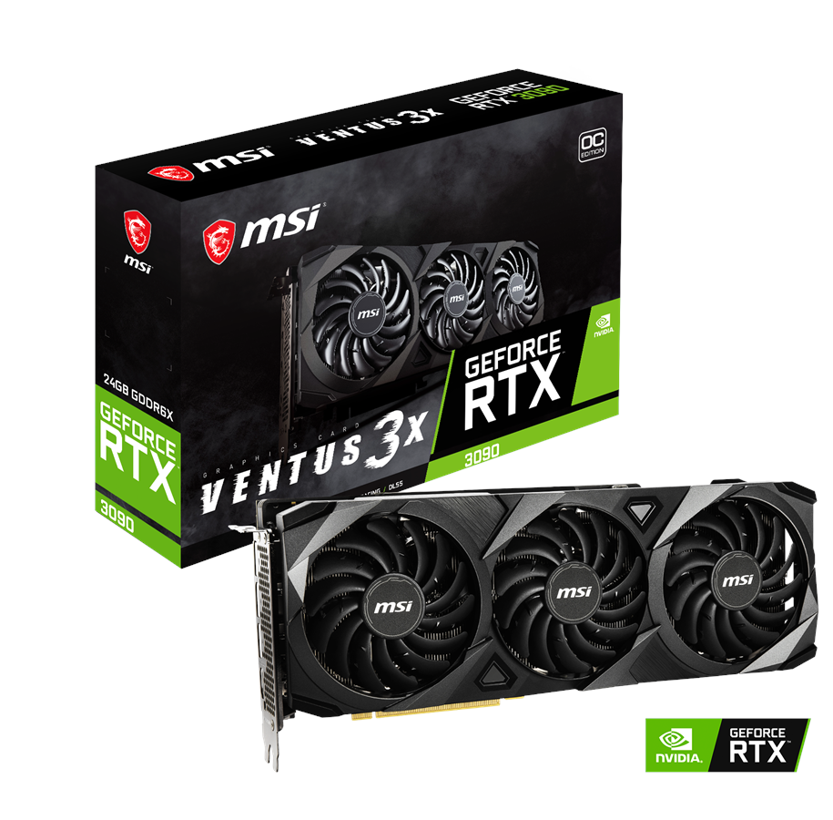 Grafikkort - MSI GeForce RTX 3090 VENTUS 3X OC - 24GB GDDR6X RAM - Grafikkort *DEMO* - RTX 3090 VENTUS 3X 24G OC