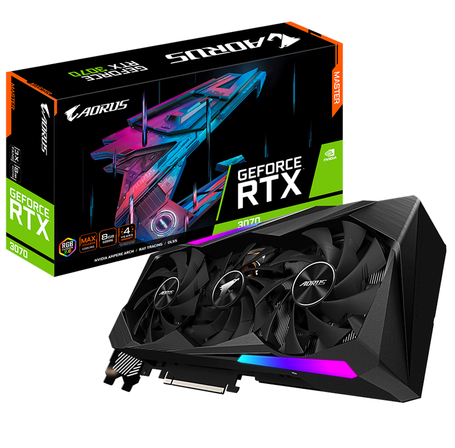 Grafikkort - GIGABYTE GeForce RTX 3070 AORUS Master - 8GB GDDR6 RAM - Grafikkort *DEMO* - GV-N3070AORUS M-8GD