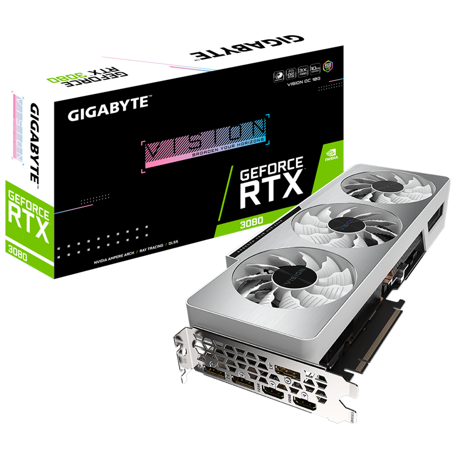 Grafikkort - GIGABYTE GeForce RTX 3080 OC - 10GB GDDR6X RAM - Grafikkort - GV-N3080VISION OC-10GD