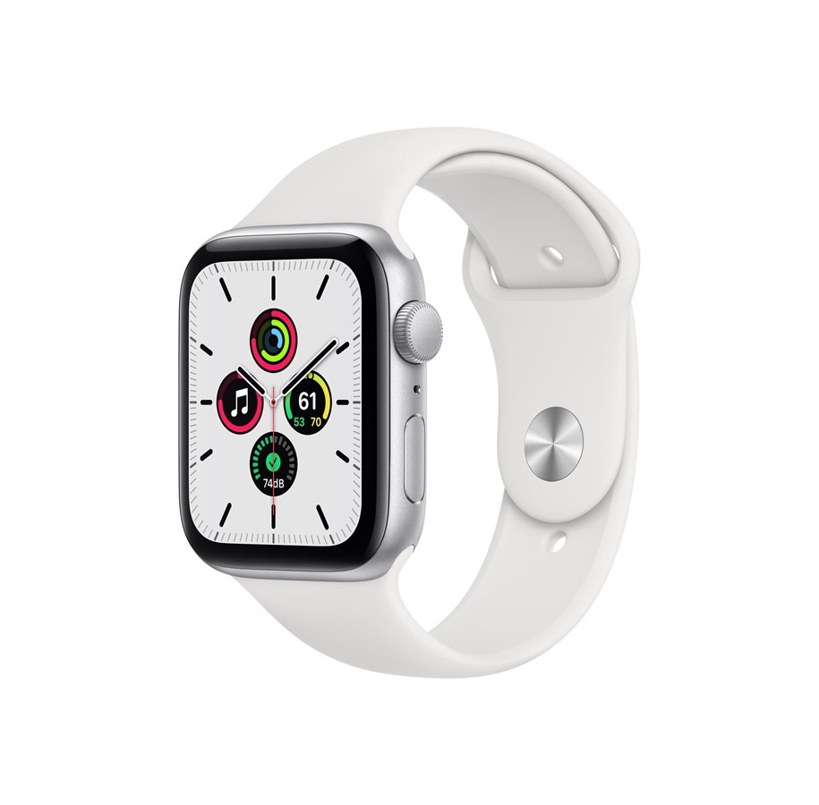 Pulsmätare & Stegräknare - Apple Watch SE GPS 44mm Silver Aluminium Case with White Sport Band - MYDQ2DH/A