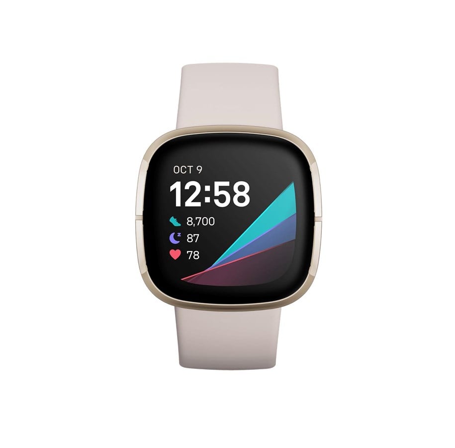 Pulsmätare & Stegräknare - Fitbit Sense Lunar White/Soft Gold - 4061856798677