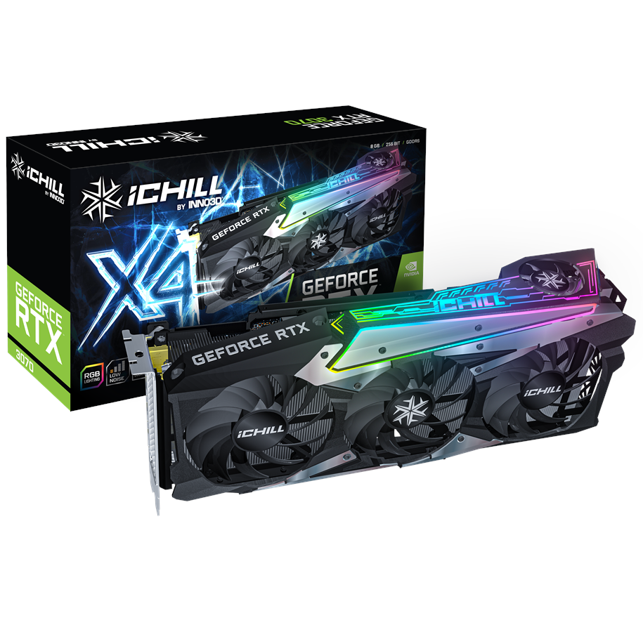 Grafikkort - Inno3D GeForce RTX 3070 iCHILL X4 - 8GB GDDR6 RAM - Grafikkort - C30704-08D6X-1710VA35