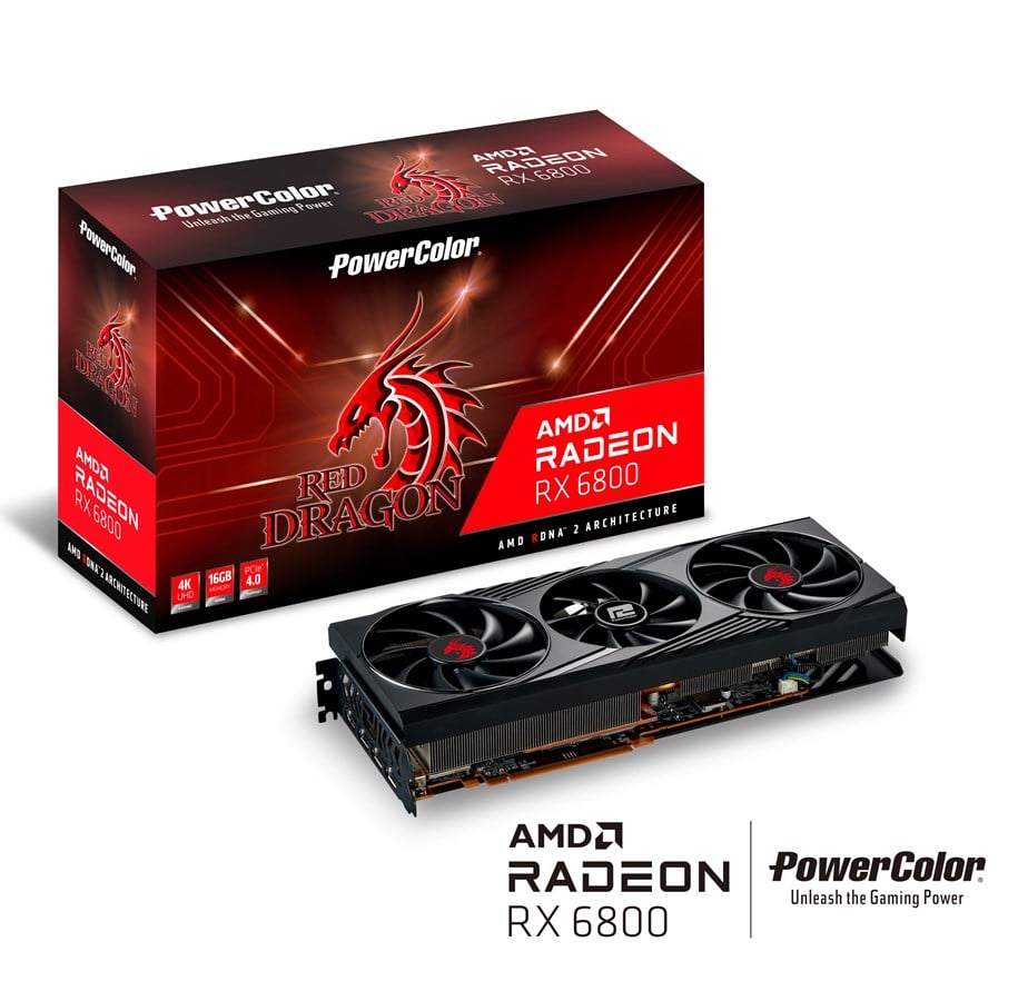 Grafikkort - PowerColor Radeon RX 6800 Red Dragon - 16GB GDDR6 RAM - Grafikkort - AXRX 6800 16GBD6-3DHR/OC
