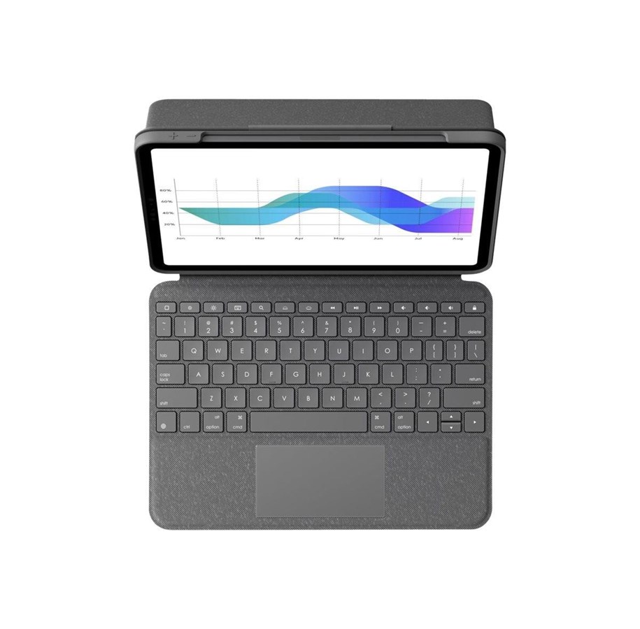 Tangentbord - Logitech Folio Touch for iPad Pro 11" (1/2nd gen.) - Tastatur & Folio set - Nordisk - Grå - 920-009750