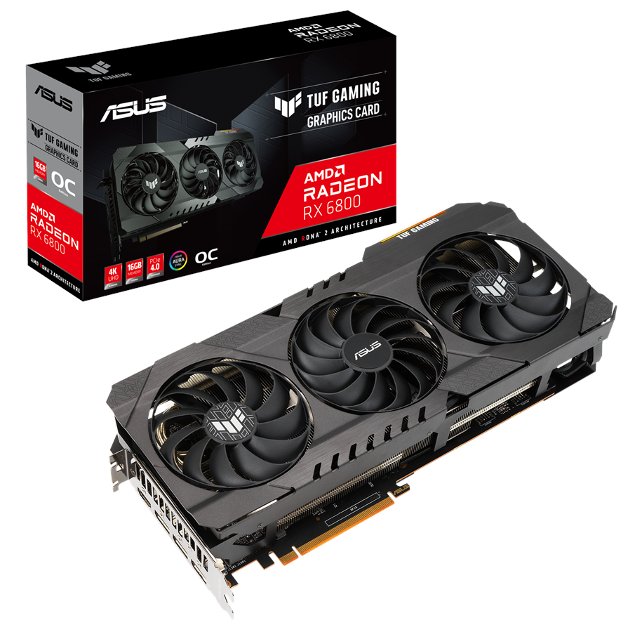 Grafikkort - ASUS Radeon RX 6800 TUF OC - 16GB GDDR6 RAM - Grafikkort - 90YV0FM1-M0NA00