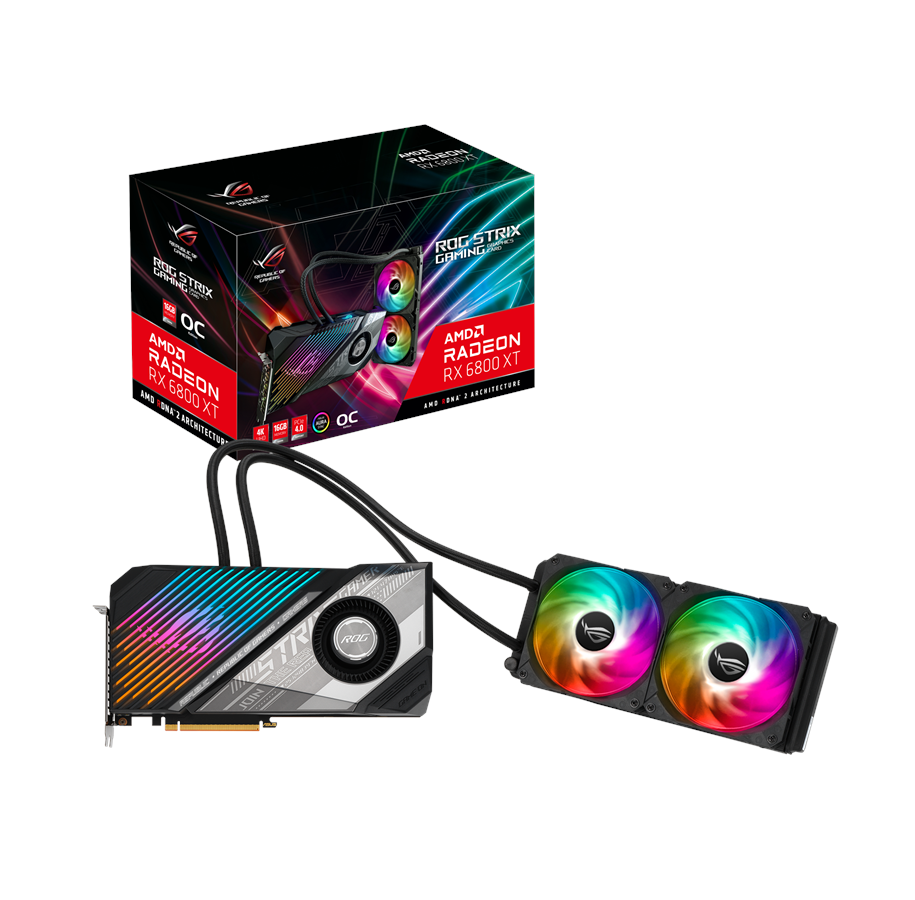 Grafikkort - ASUS Radeon RX 6800 XT ROG STRIX LC OC - 16GB GDDR6 RAM - Grafikkort - 90YV0FL0-M0NM00