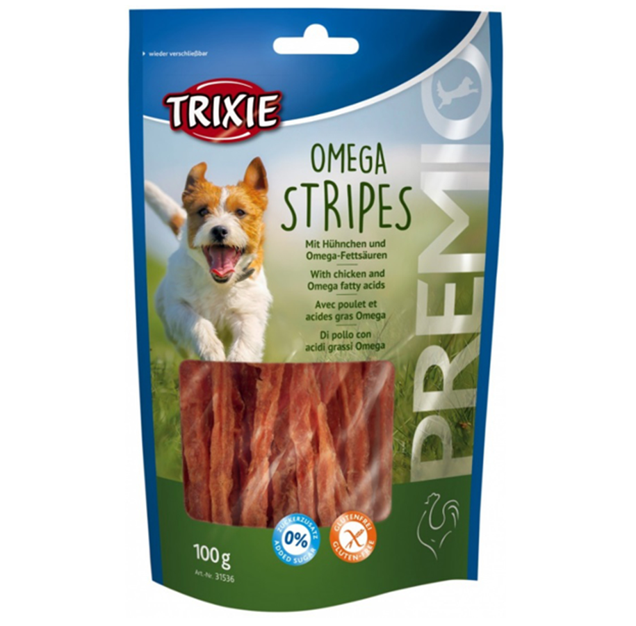 Hundar - Trixie Premio Omega Stripes Chicken 100g - TX-31536