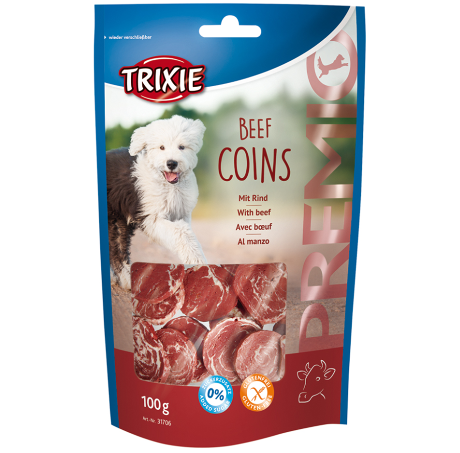 Hundar - Trixie Premio Beef Coins 100g - TX-31706