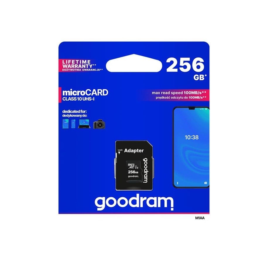 Flashram & USB Flash Drives - GOODRAM memory card Micro SDXC 256GB Class 10 UHS - M1AA-2560R12
