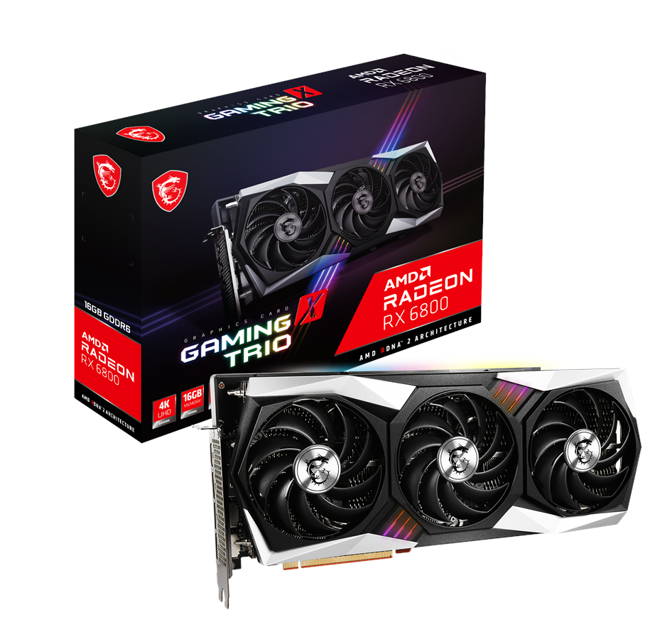 Grafikkort - MSI Radeon RX 6800 GAMING X TRIO - 16GB GDDR6 RAM - Grafikkort - RX 6800 GAMING X TRIO 16G
